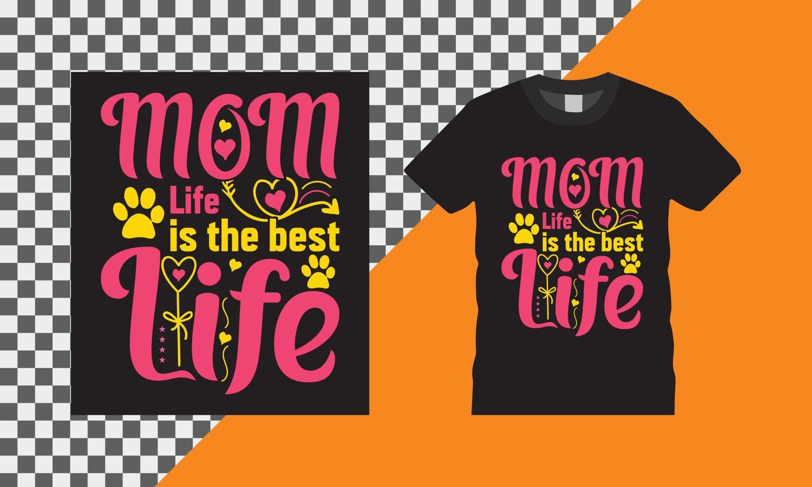 mamma livet är det bästa livet mors dag t-shirt designmall. vektor