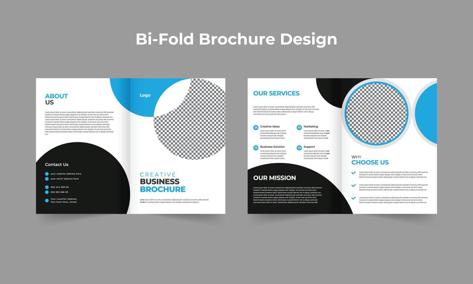 professionelle und kreative Business-Bifold-Broschüren-Designvorlage. vektor