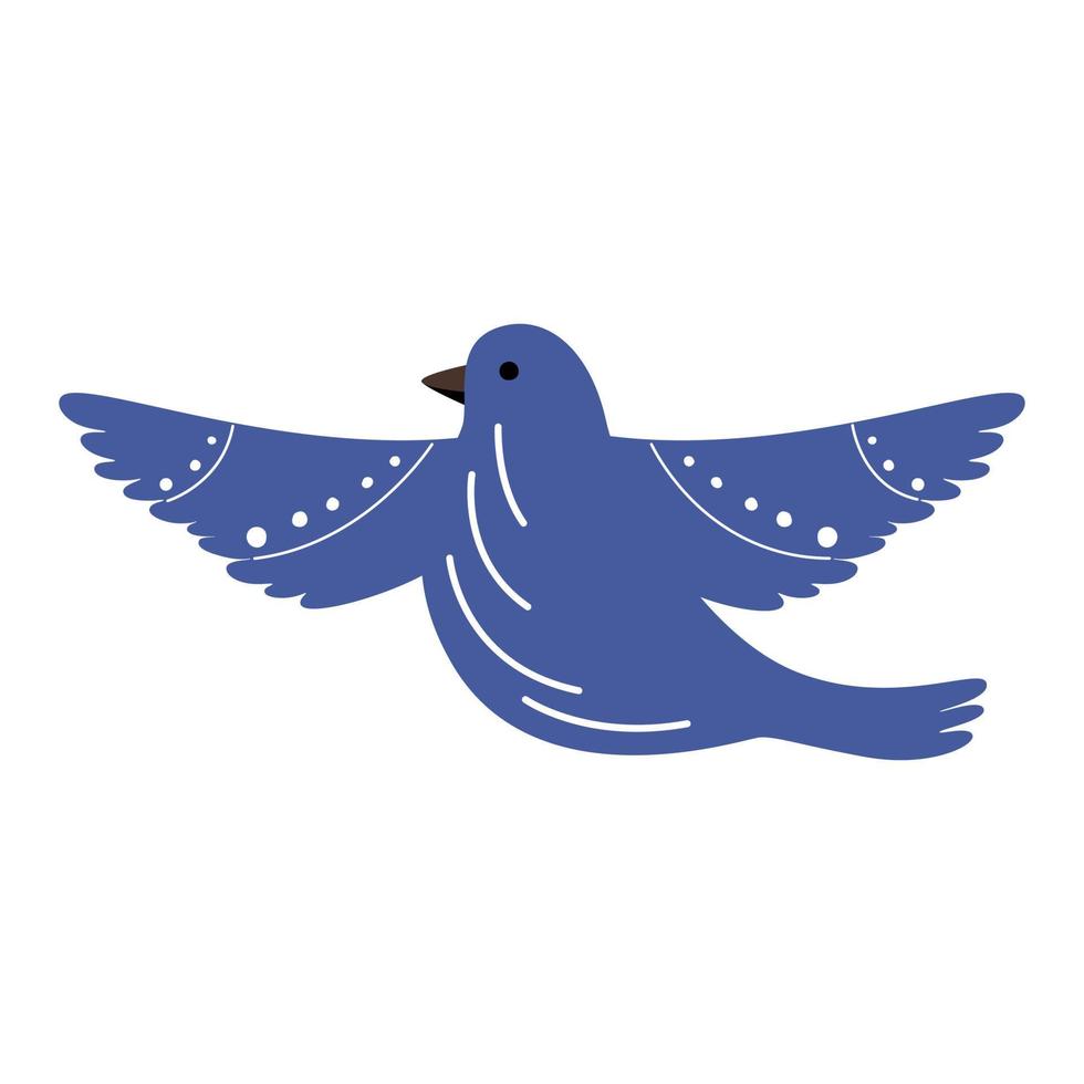 blauer Vektor ukrainischer Vogel. Illustration einer ukrainischen Taube im Flug.