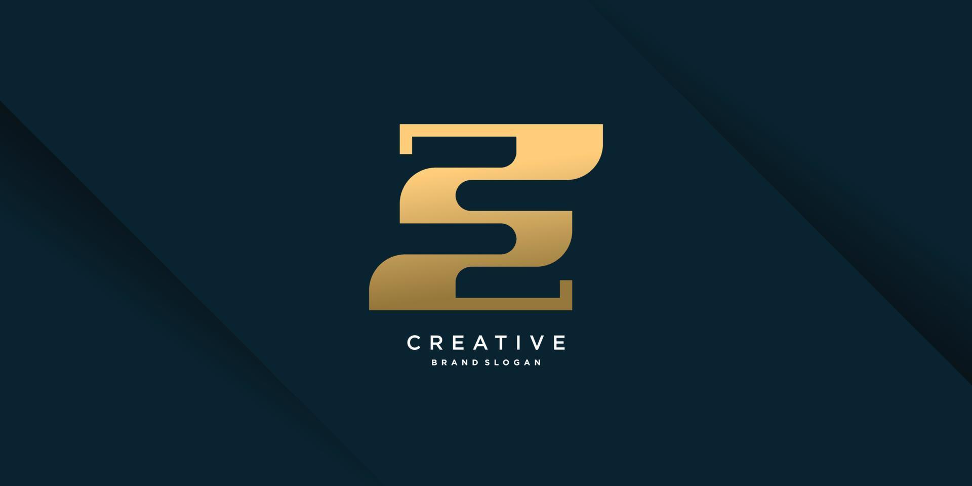 s logotyp med kreativt gyllene koncept för företagets premium vektor del 6