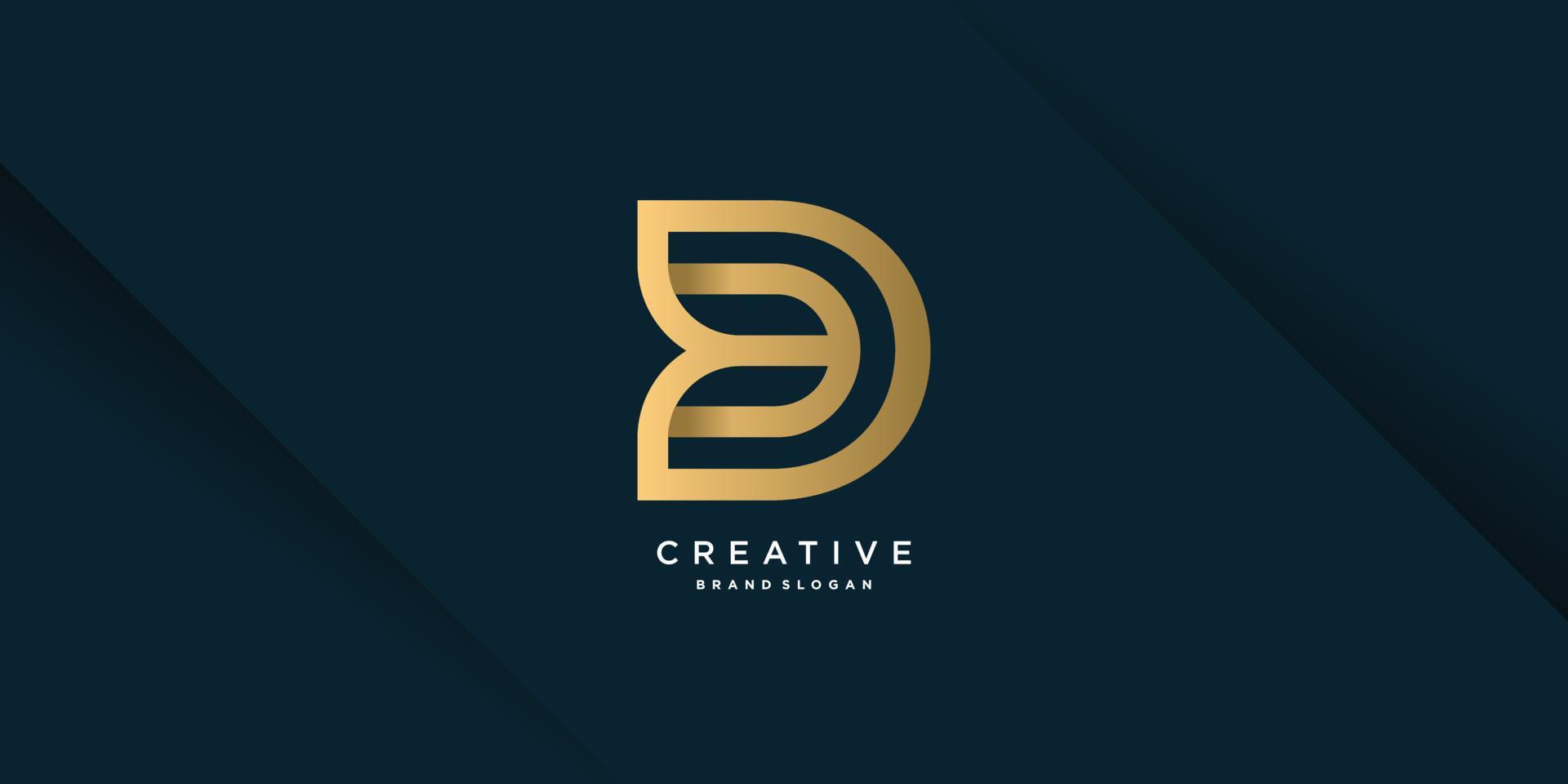 monogram d-logotyp med kreativt unikt koncept för företag, företag eller person del 6 vektor