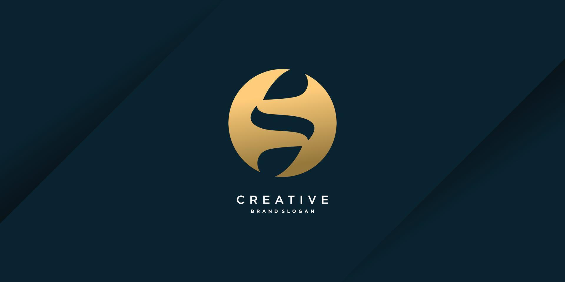 s-Logo mit kreativem goldenem Konzept für Firmen-Premium-Vektor Teil 1 vektor