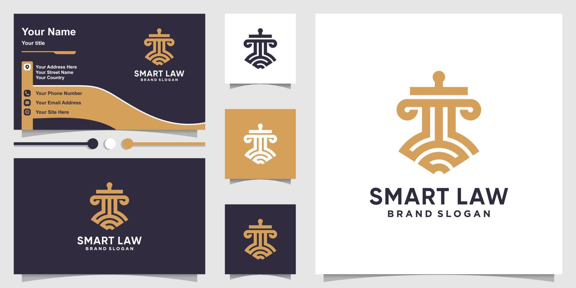 smart lag logotyp mall och visitkort design med linjekoncept premium vektor