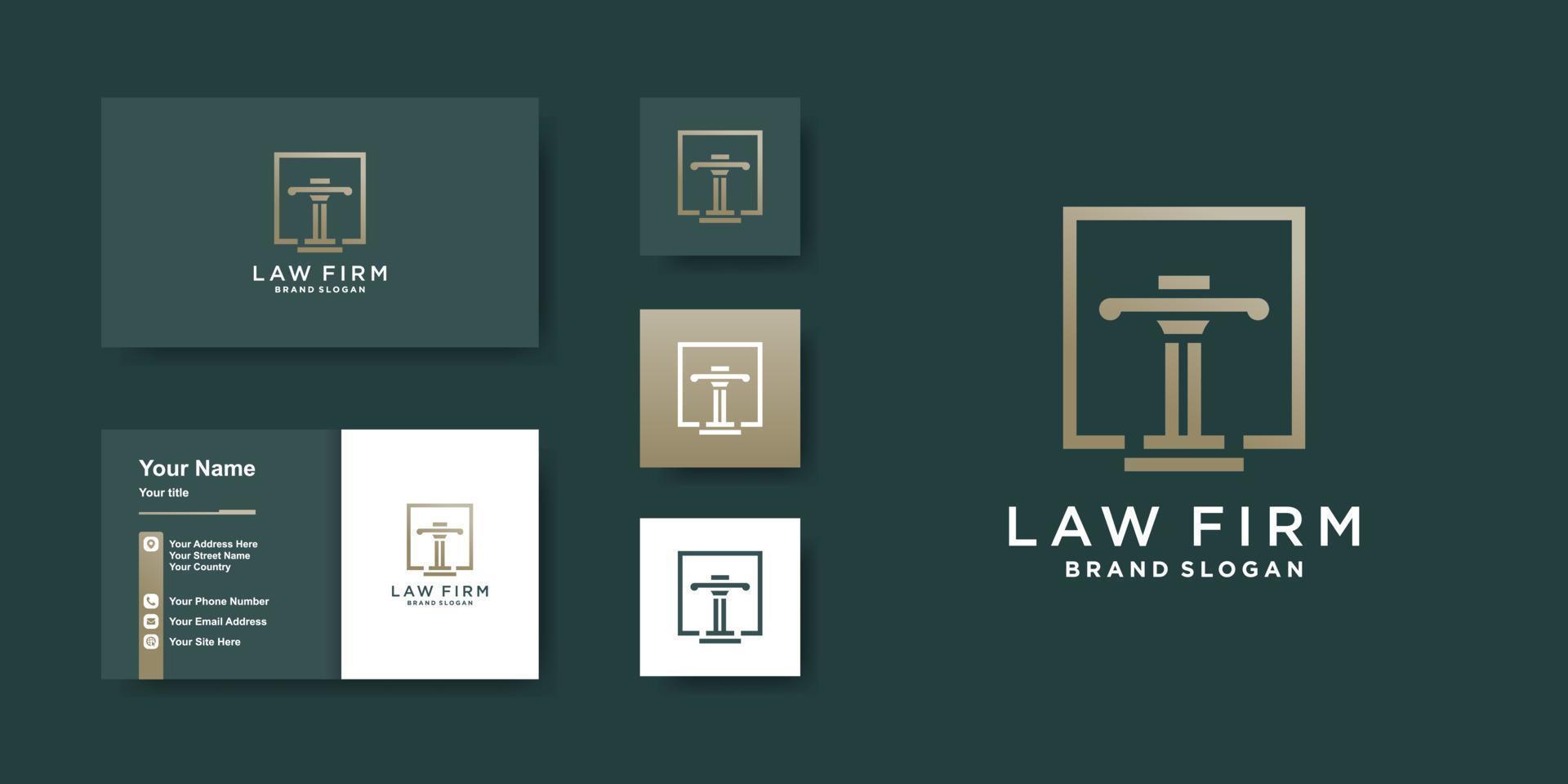 Anwaltskanzlei-Logo-Vorlage mit modernem Konzept-Premium-Vektor vektor