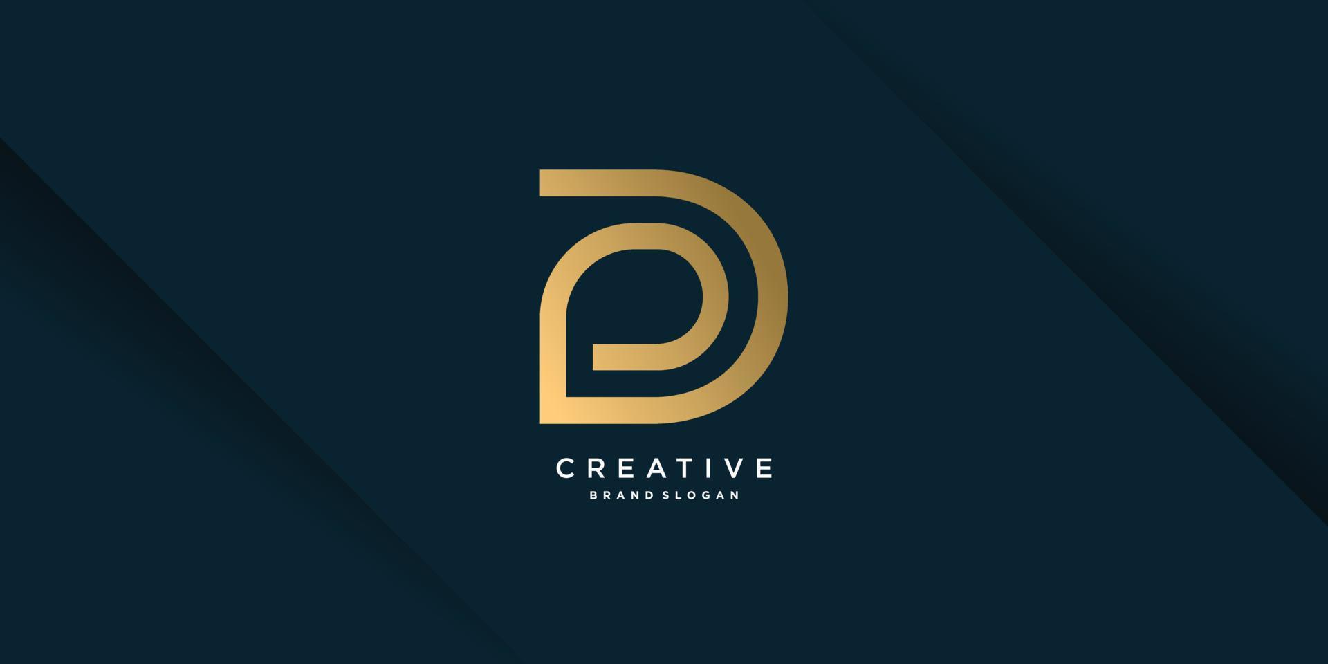 monogramm d logo mit kreativem einzigartigem konzept für unternehmen, unternehmen oder person teil 10 vektor