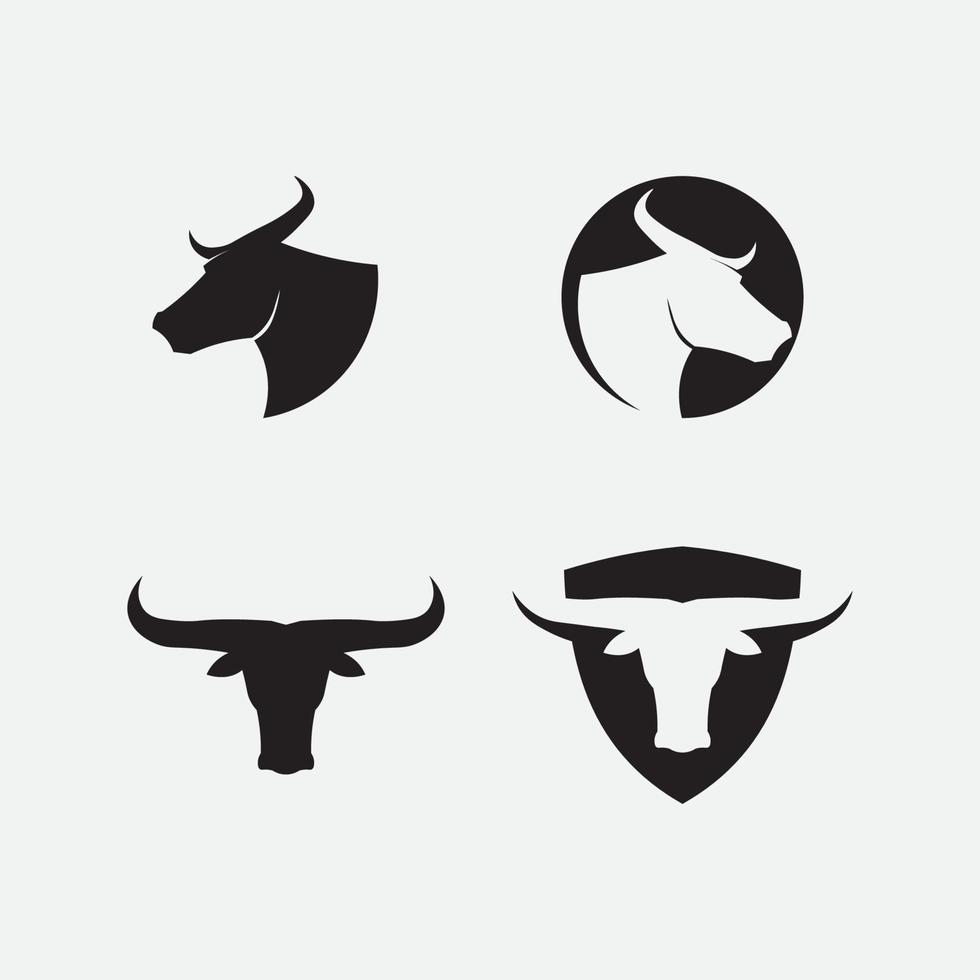 tjur och buffelhuvud ko djur maskot logo design vektor för sport horn buffalo djur däggdjur huvud logotyp vild matador