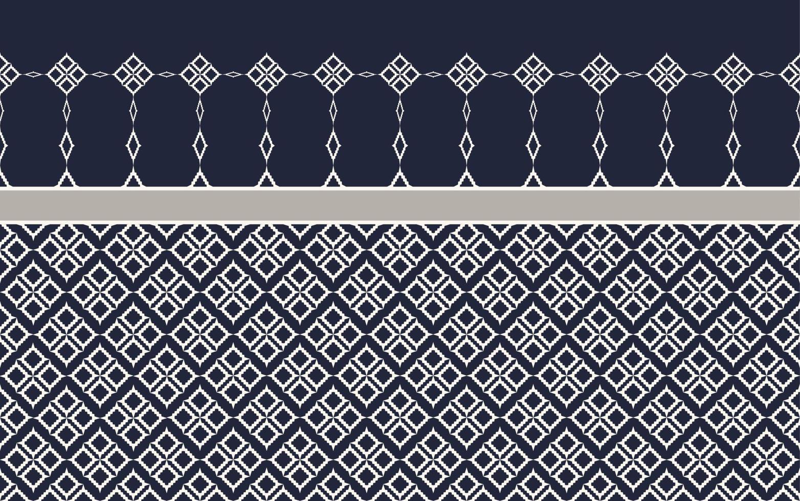 ikat geometrischer traditioneller blaugrauer farbnahtloser musterhintergrund. verwendung für stoff, textilien, dekorationselemente, verpackung. vektor