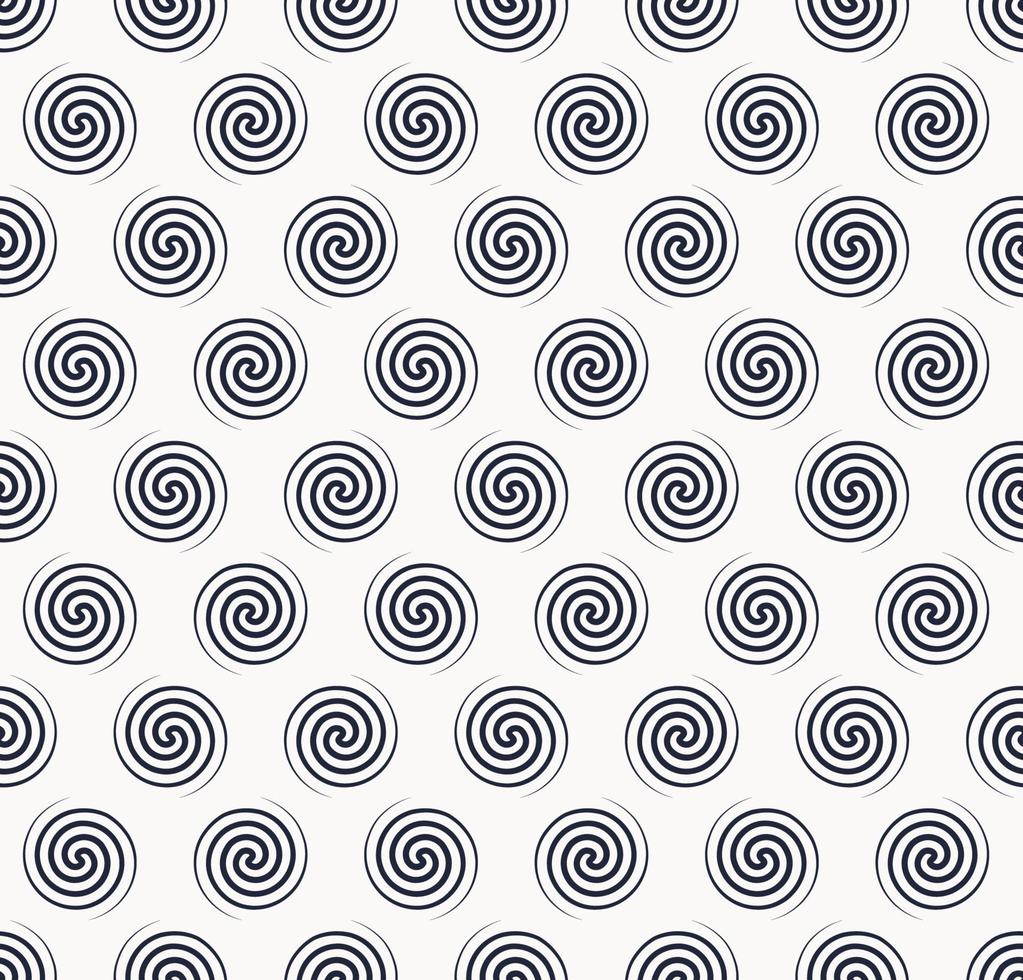 liten blå spiral geometriska sömlösa mönster på vit bakgrund. använd för tyg, textil, omslag, omslag, dekorationselement. vektor