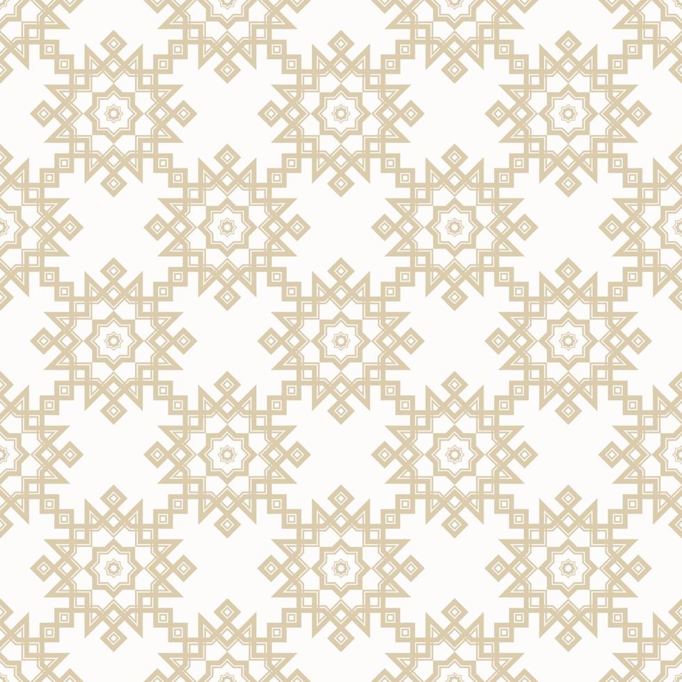 geometriska islamiska eller arabiska stjärnform sömlösa mönster med gult guld färg bakgrund. använd för tyg, textil, omslag, inredningselement, omslag. vektor