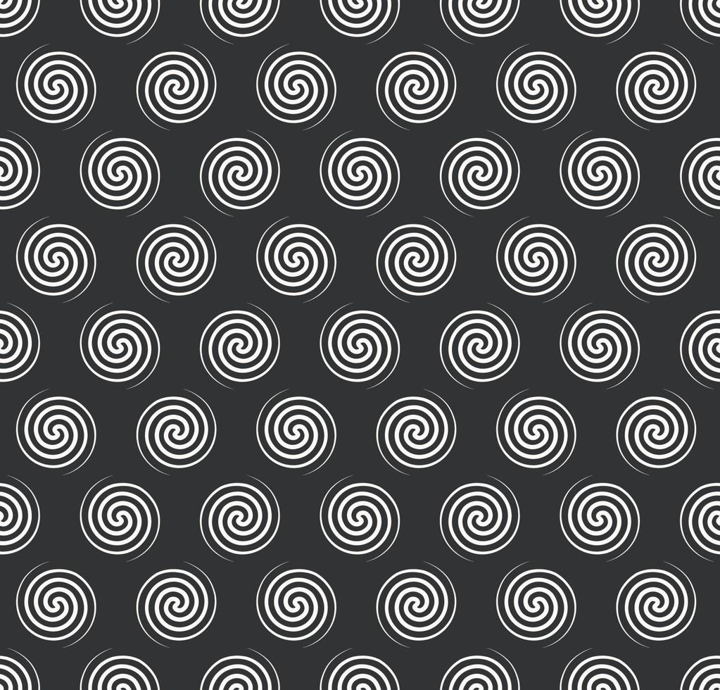 liten svart och vit spiral geometriska sömlösa mönster bakgrund. använd för tyg, textil, omslag, omslag, dekorationselement. vektor