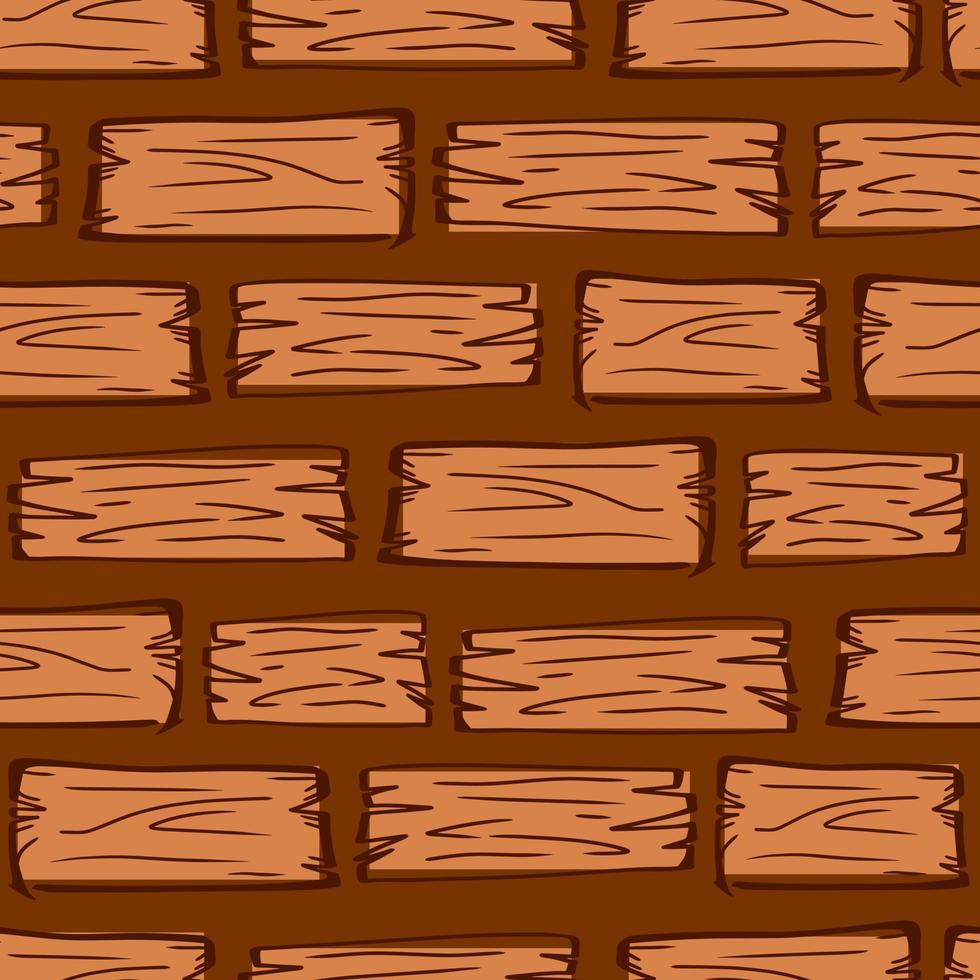 brun trävägg sömlösa mönster mall. platt texturerat vektorillustration. trä planka styrelse bakgrund. vektor