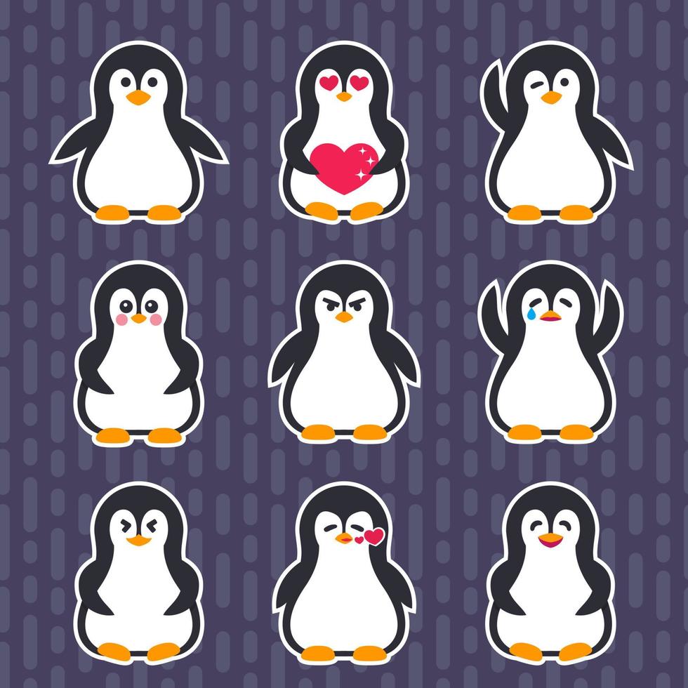 emojis med pingvin vektor