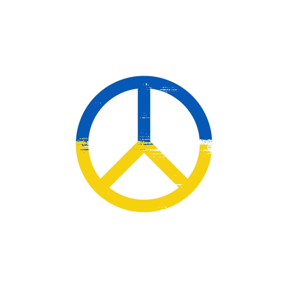 fredssymbol med krig i ukrainska teman och penseldrag koncept vektor