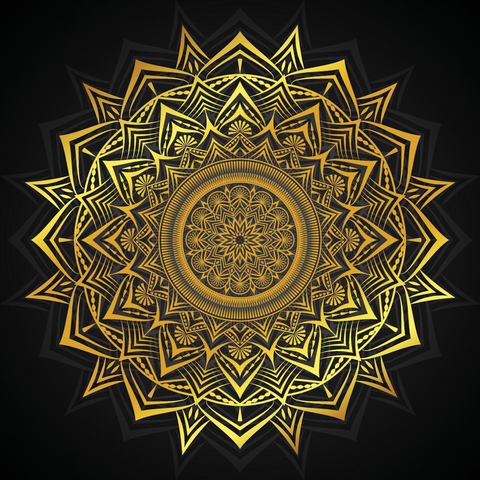 islamisches Mandala-Hintergrunddesign mit luxuriöser goldener Farbe vektor