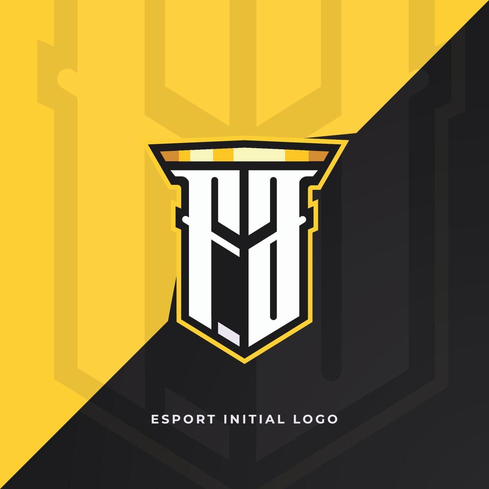 initial fa med pelare, vektor initial monogram esport och spellogotypmall