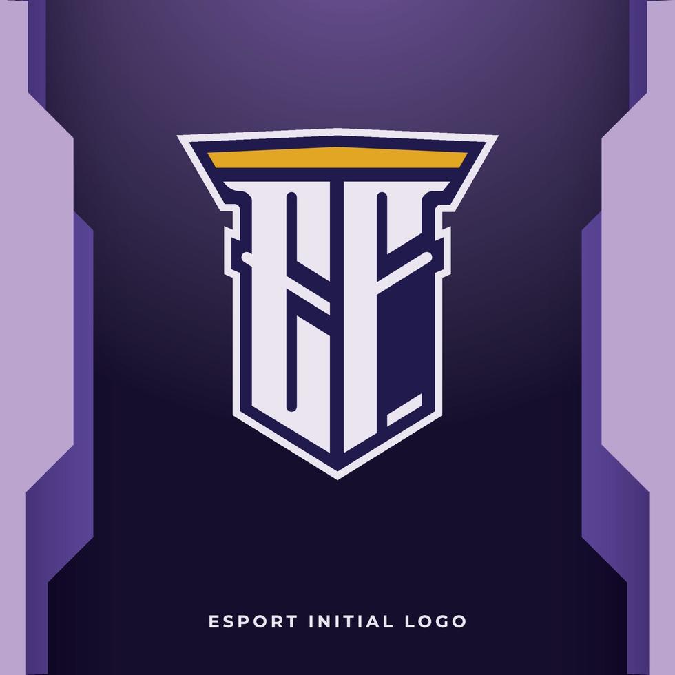 initial ef med pelare, vektor för monogram för monogram esport och spellogotypmall