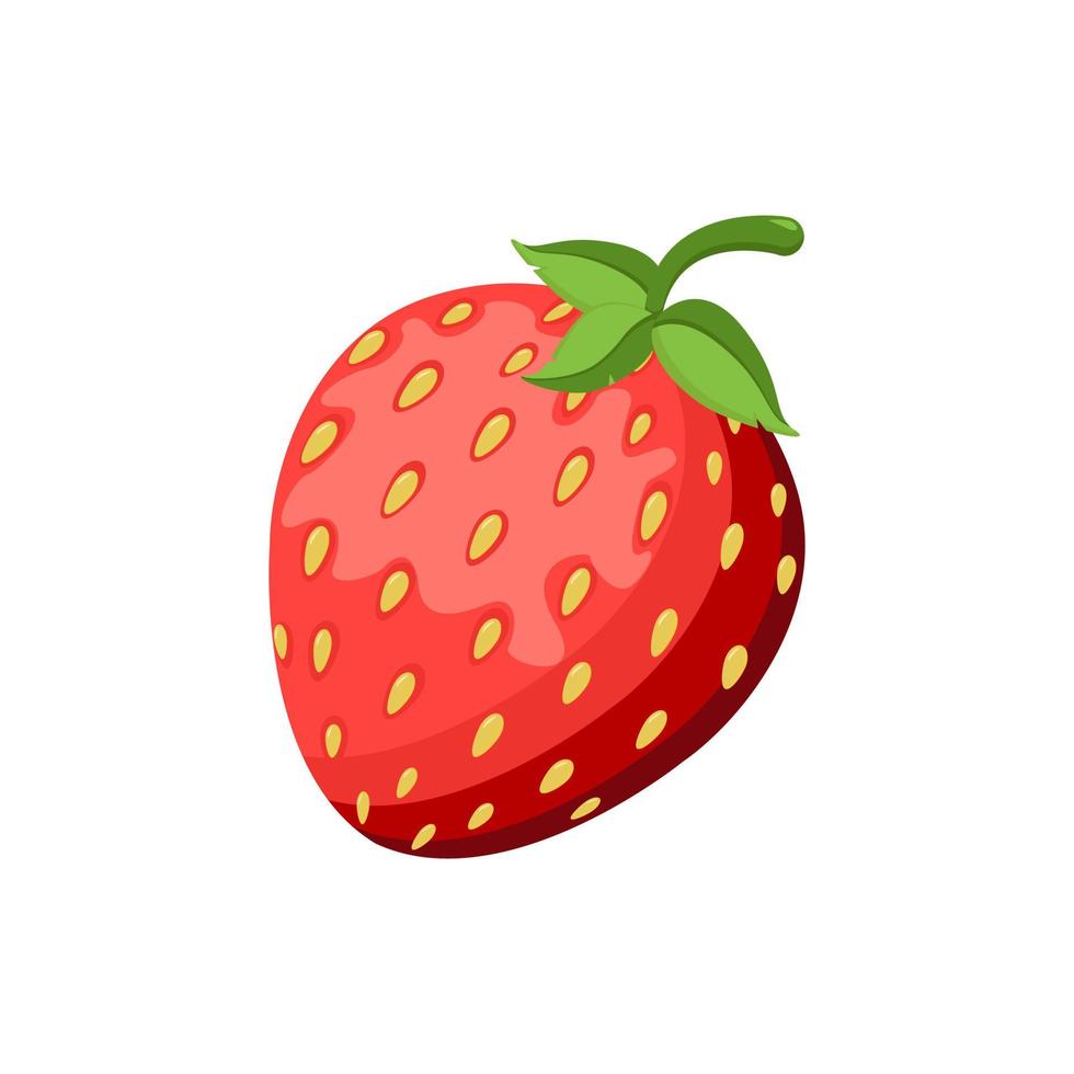 rote, saftige Erdbeeren isoliert auf weißem Hintergrund. Cartoon-Stil vektor