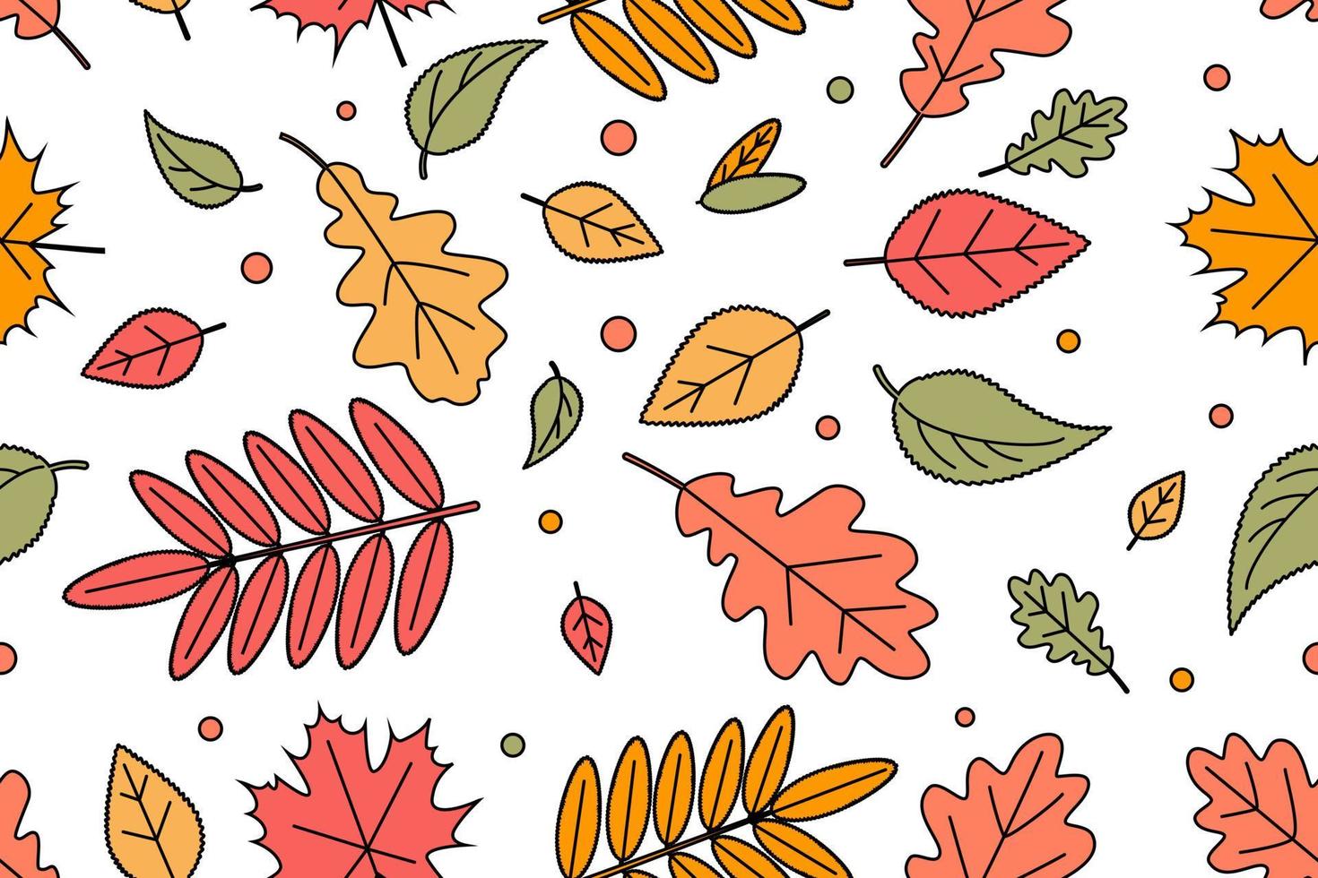 seamless mönster med höstens fallande löv på vit bakgrund. hösttextilier, tryck, banderoll vektor
