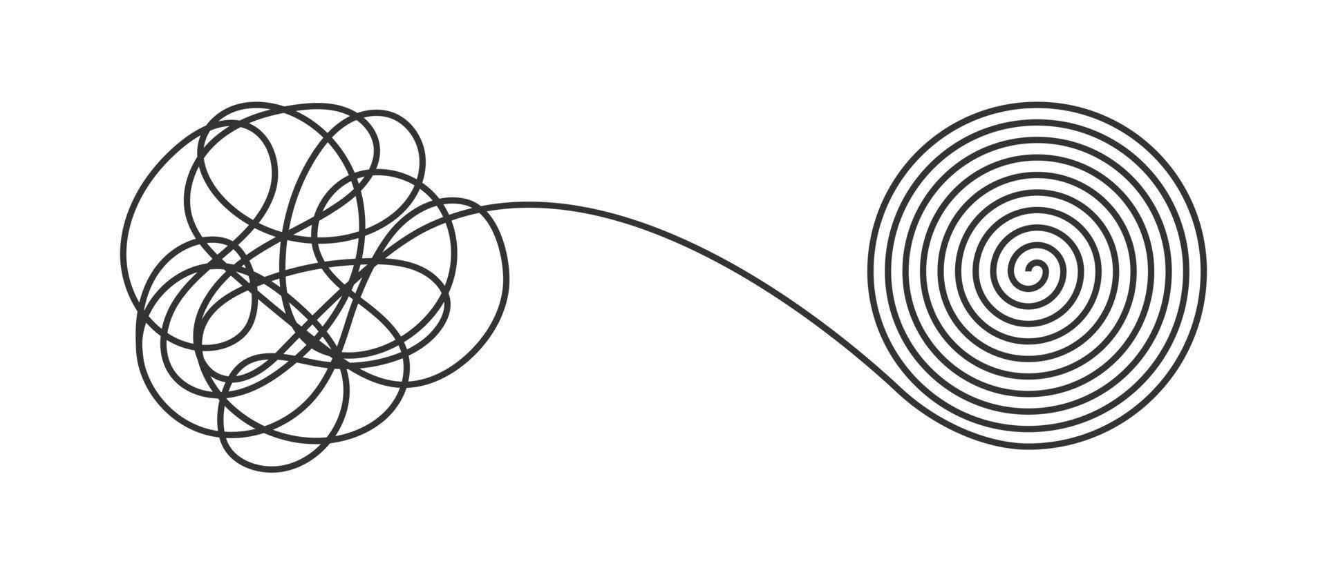 Design-Vektorillustration des Chaos und des Ordnungsgeschäftskonzeptes flache Art lokalisiert auf weißem Hintergrund. vektor