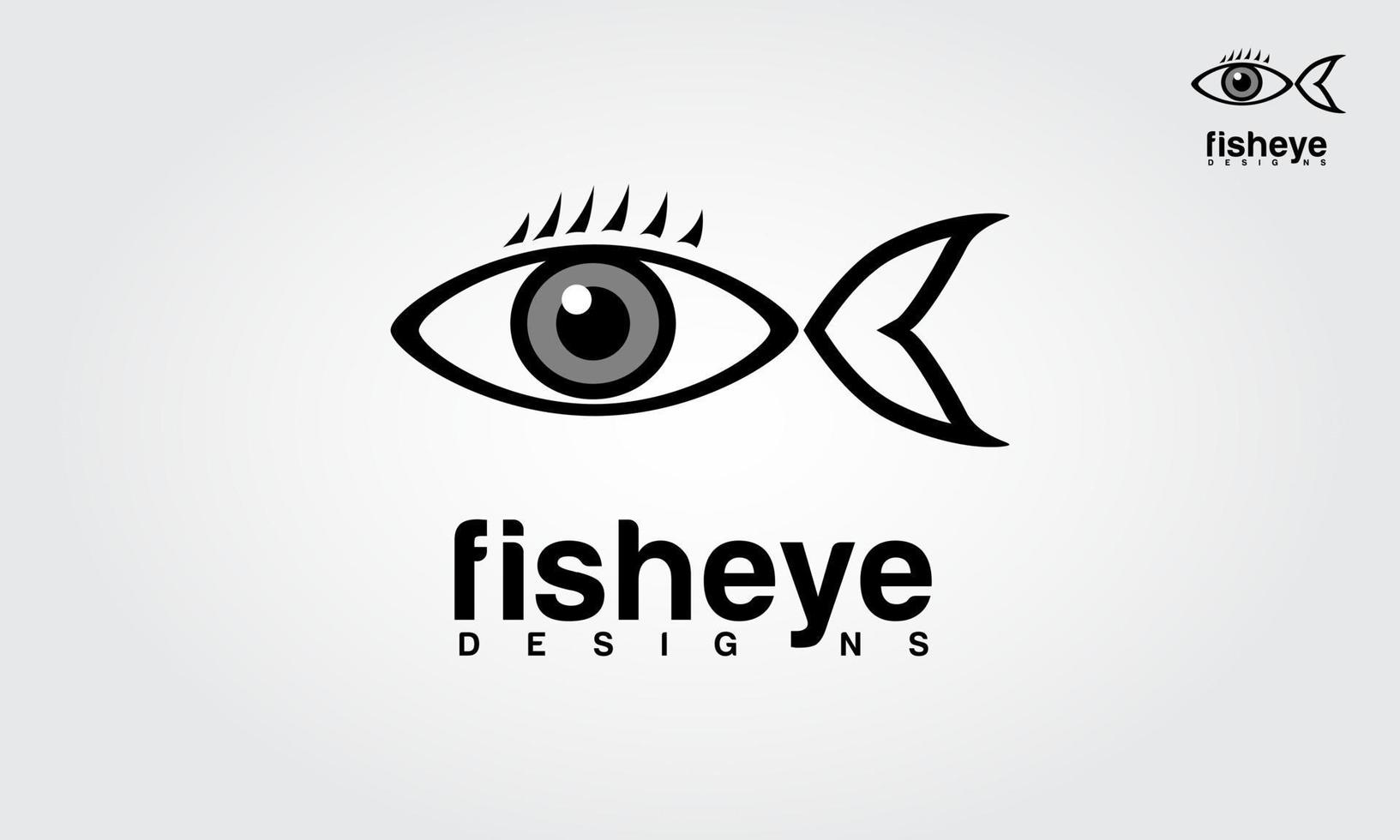 fish eye design vektor logotyp mall. denna smarta logotyp kan användas för reklam, tv-kanaler, artister, sociala medier etc. fish eye högkvalitativ logotypdesign, enkel och modern.