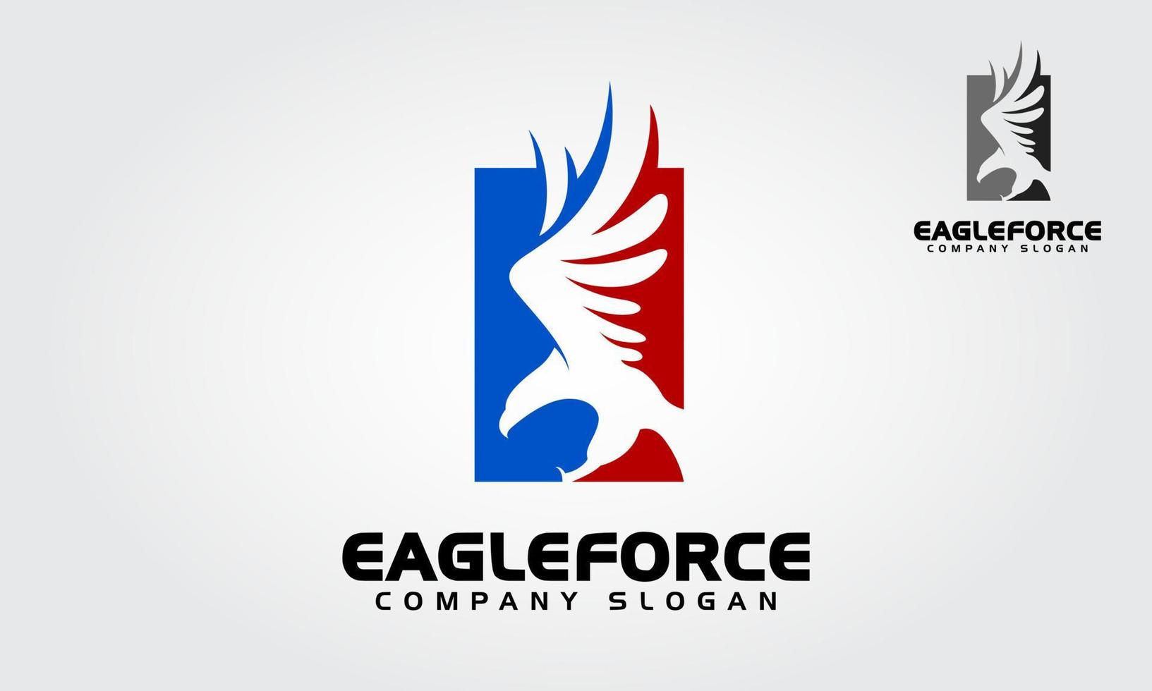 Adler-Kraft-Vektor-Vektor-Logo-Illustration. American Eagle Force Logo-Vorlagen, eine ausgezeichnete Logo-Vorlage. vektor