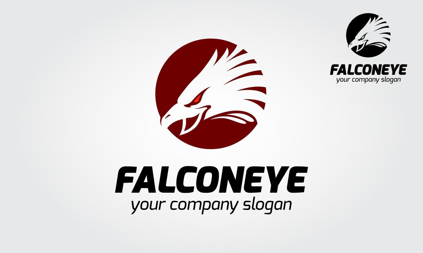 Falconeye-Vektor-Logo-Illustration. die moderne und professionelle Logovorlage mit der abstrakten Silhouette eines Adlerkopfes. vektor