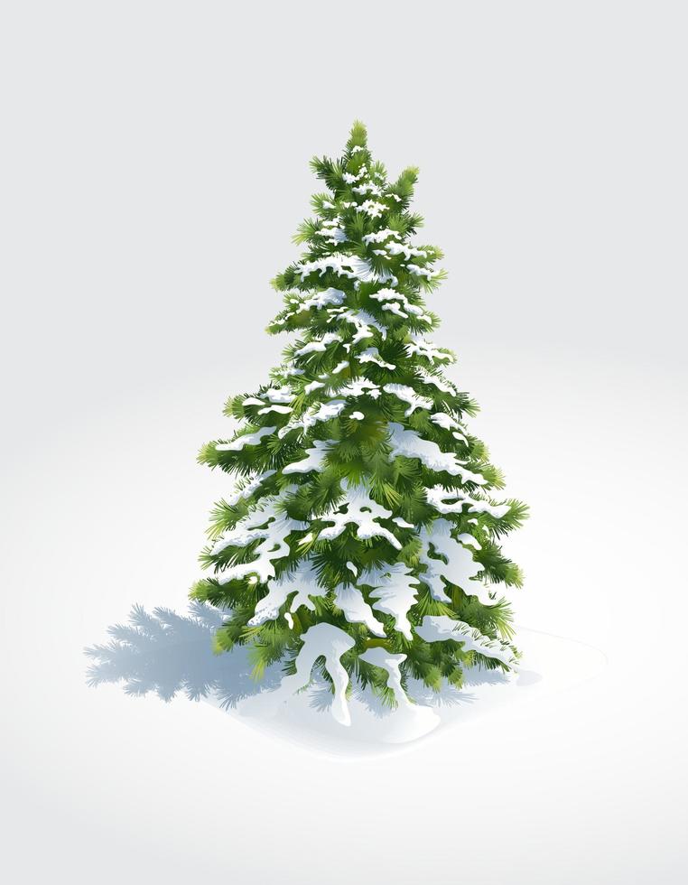 vektor llustration av julgran, tall på vit bakgrund.
