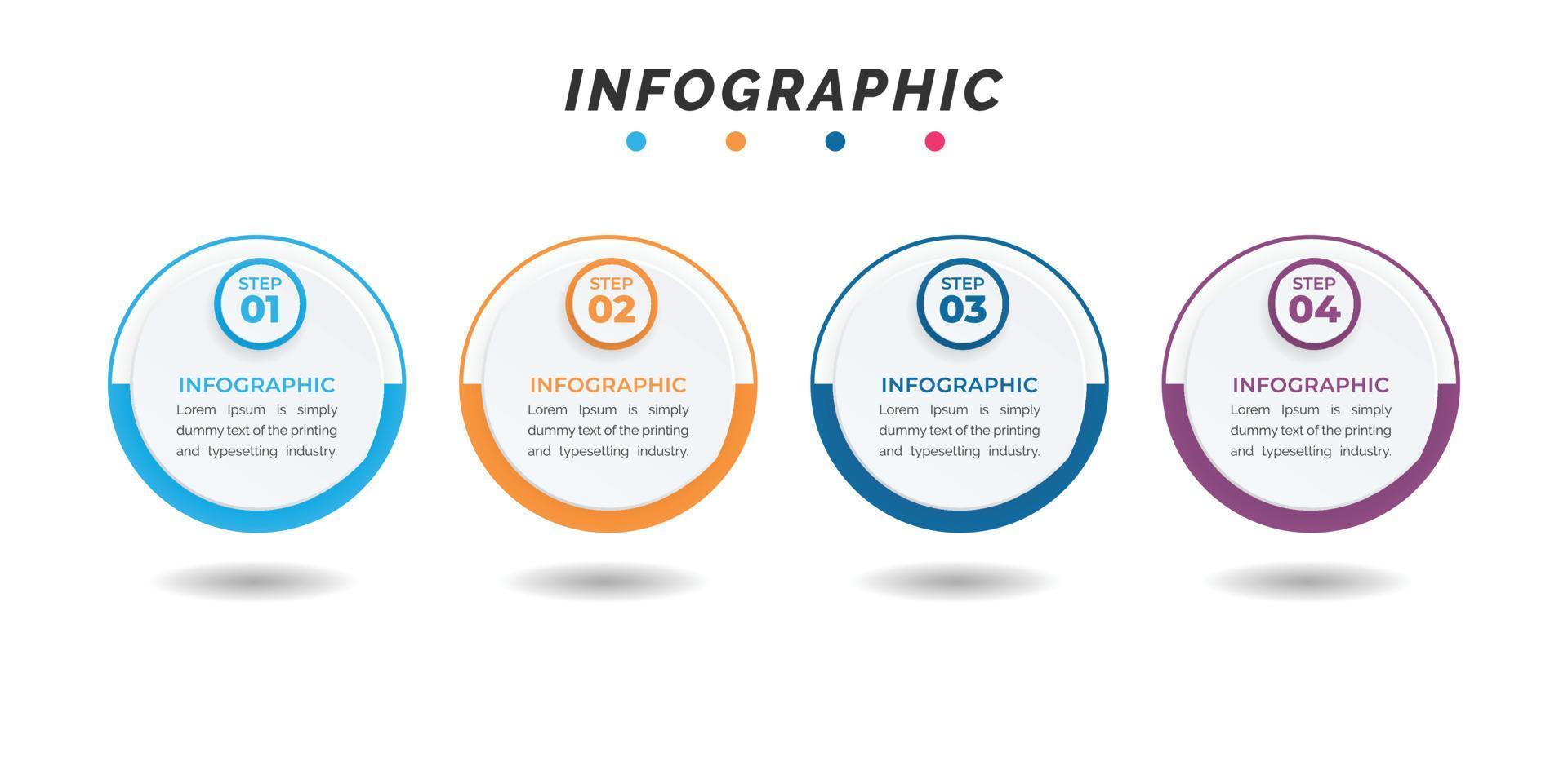 visualisering av affärsdata. processdiagram. abstrakta element av graf, diagram med 4 steg, alternativ, delar eller processer. kreativt koncept för infographic. vektor