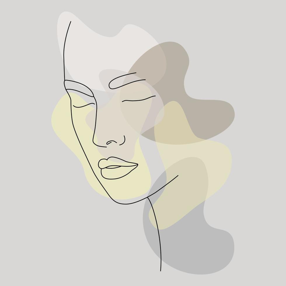 Das Gesicht ist eine Linie. abstraktes minimalistisches weibliches Gesichtssymbol, Logo. vektor