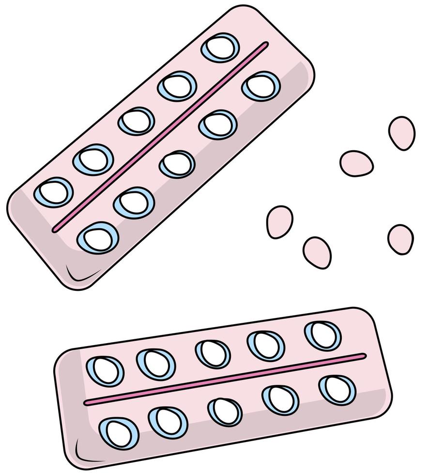 Verpackung von Tabletten. das Konzept der Medizin. vektor