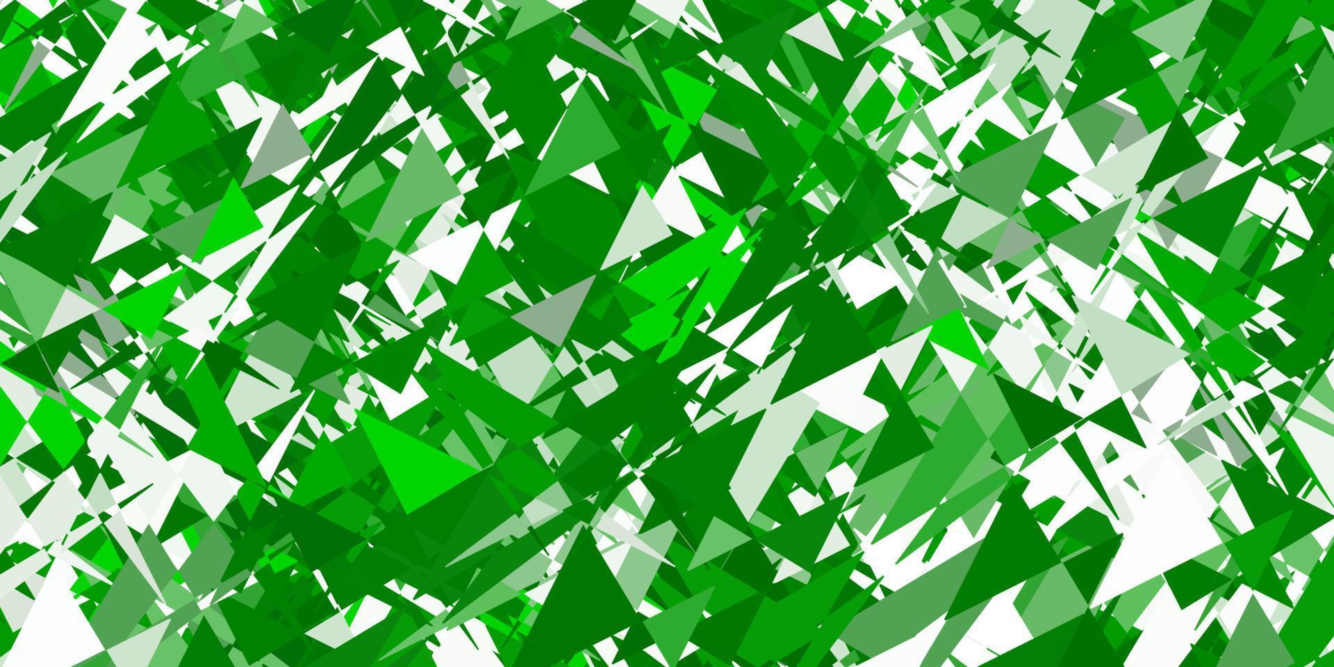 ljusgrön vektor bakgrund med linjer, trianglar.