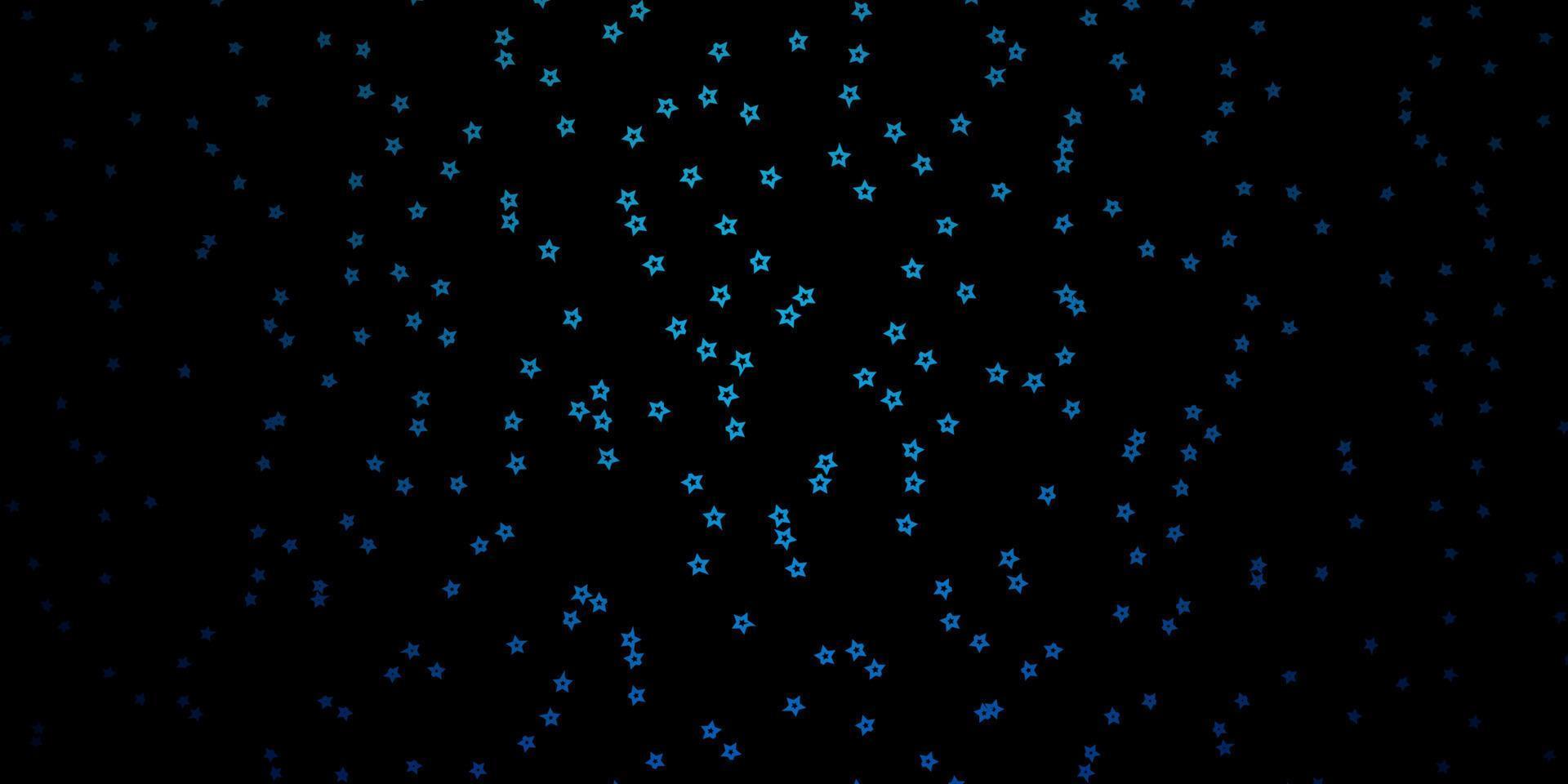 dunkelblauer Vektorhintergrund mit kleinen und großen Sternen. vektor