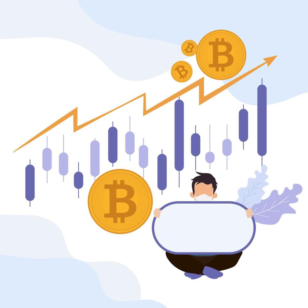 bitcoins valutadiagram design, digital plånbok mobil handel kryptomall. bank platt koncept av kryptotransaktioner, betalningsvektor, illustration vektor