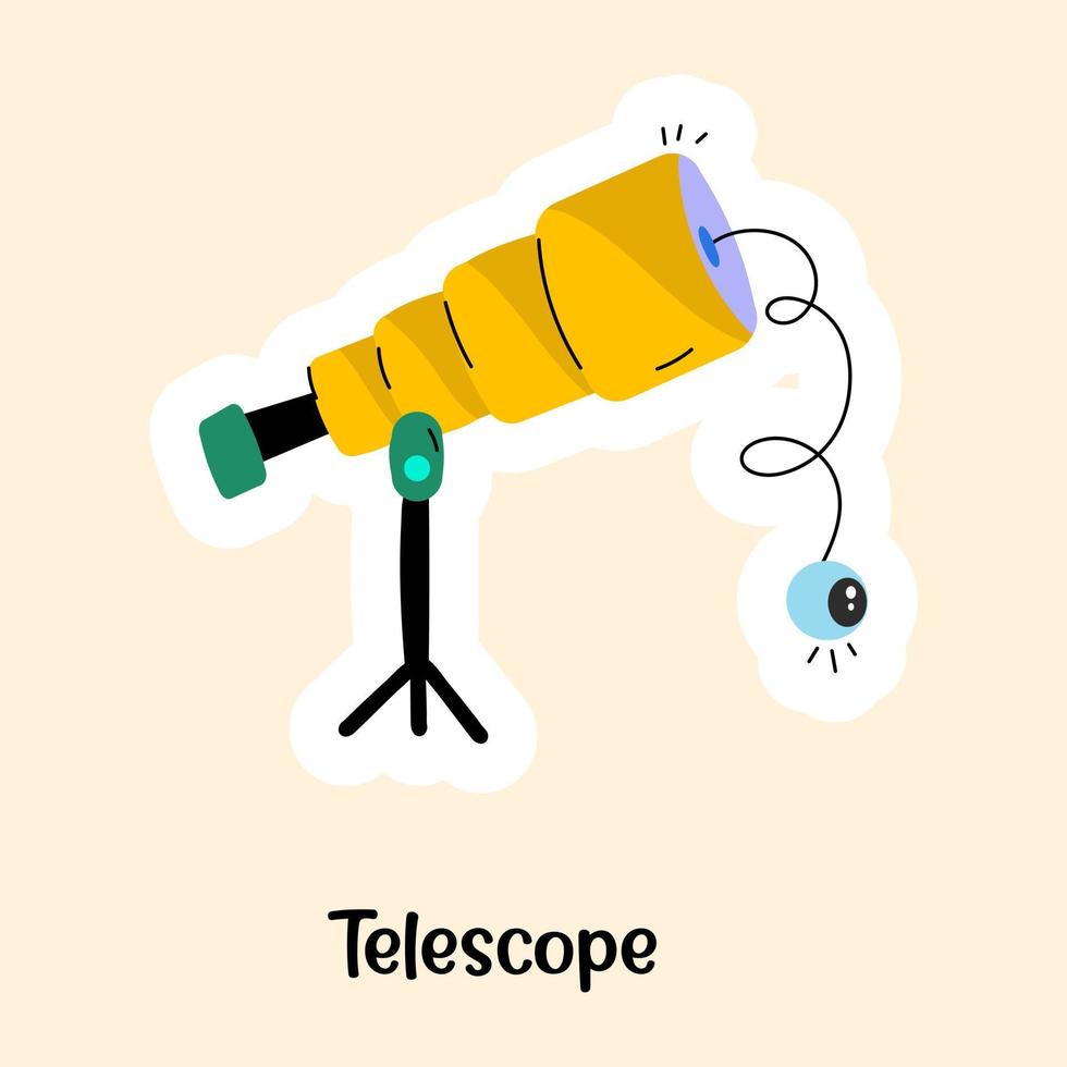 Laden Sie das erstaunliche Aufkleber-Vektordesign des Teleskops herunter vektor
