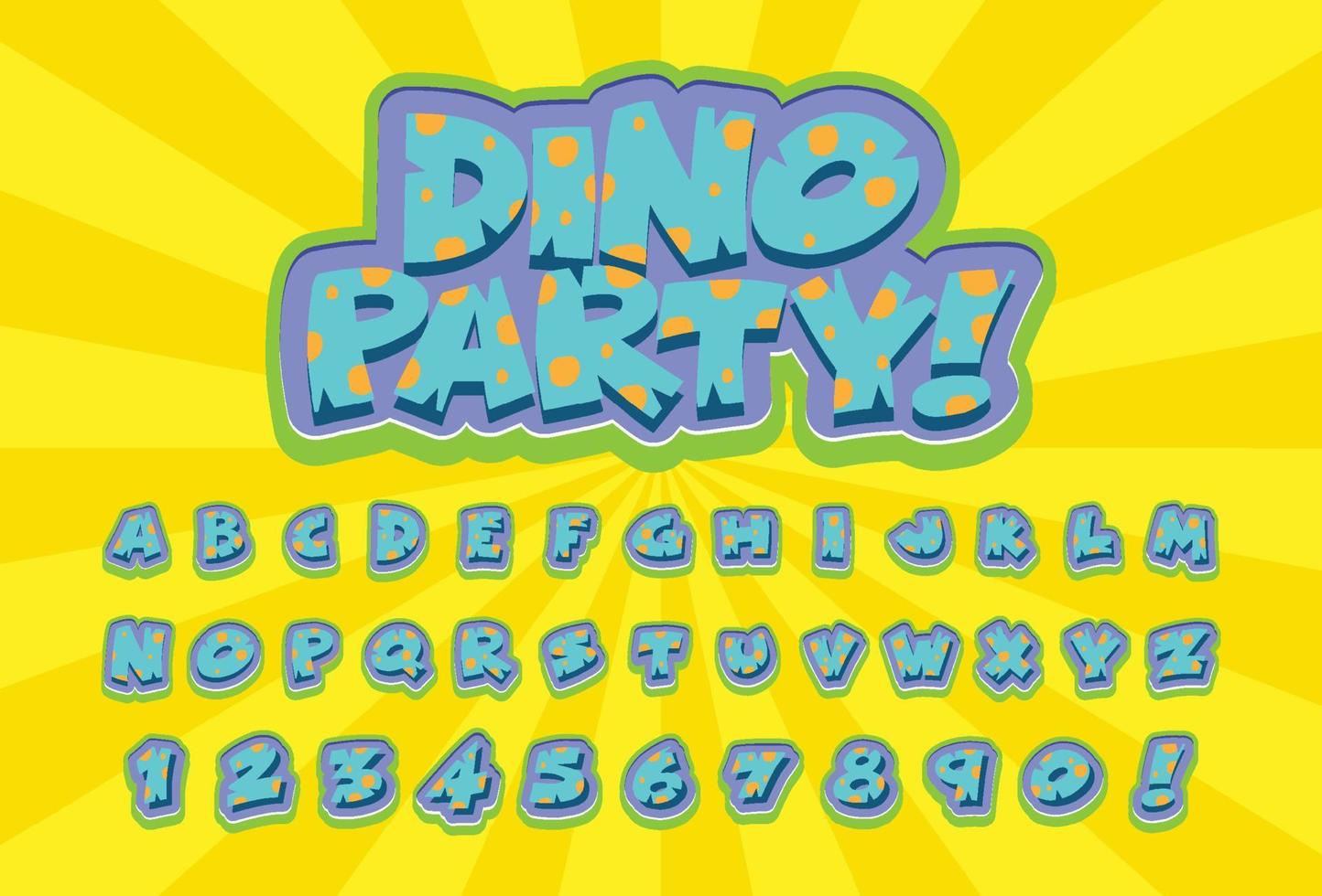 teckensnittsdesign för engelska alfabet i dinosauriekaraktär på färgmall vektor