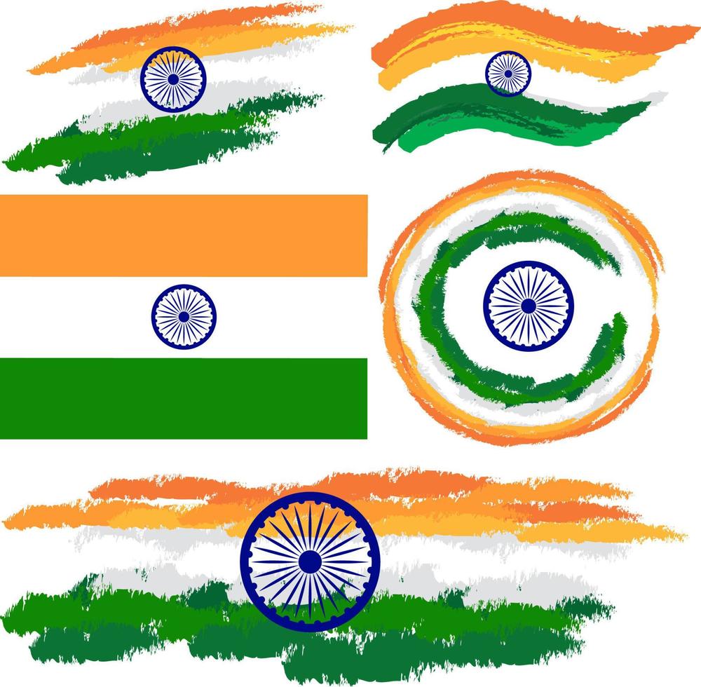 Flagge von Indien in verschiedenen Designs vektor