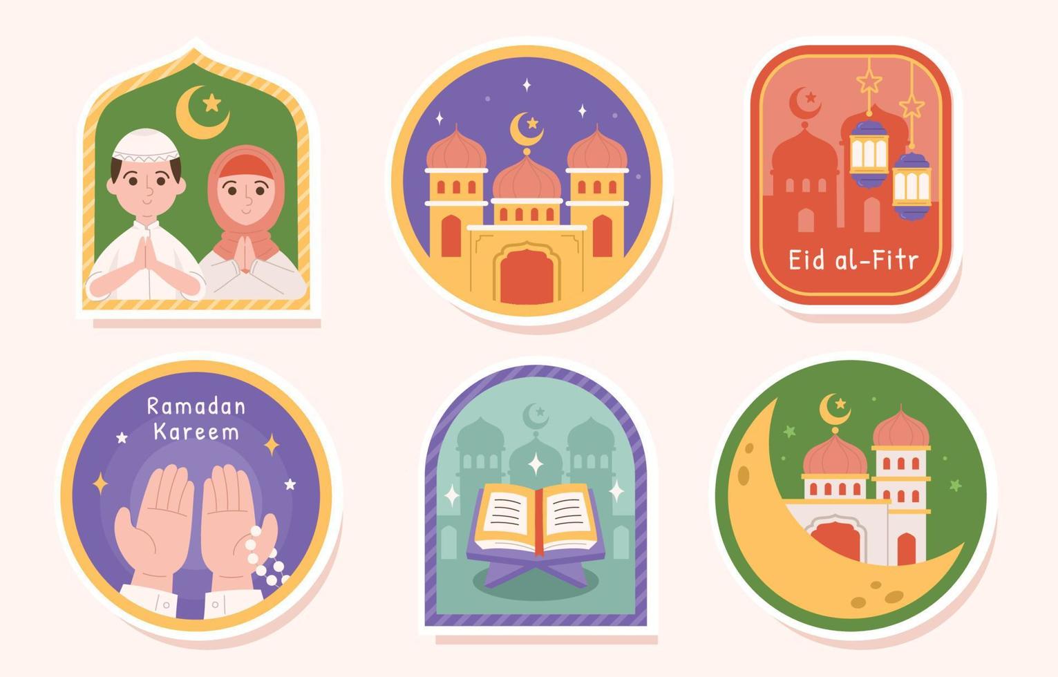 ramadan firande etikett klistermärken vektor