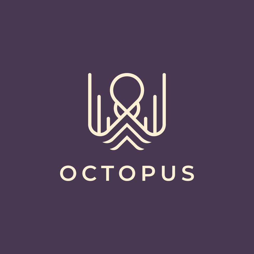 Octopus Line Art Umriss Logo Design Vektor