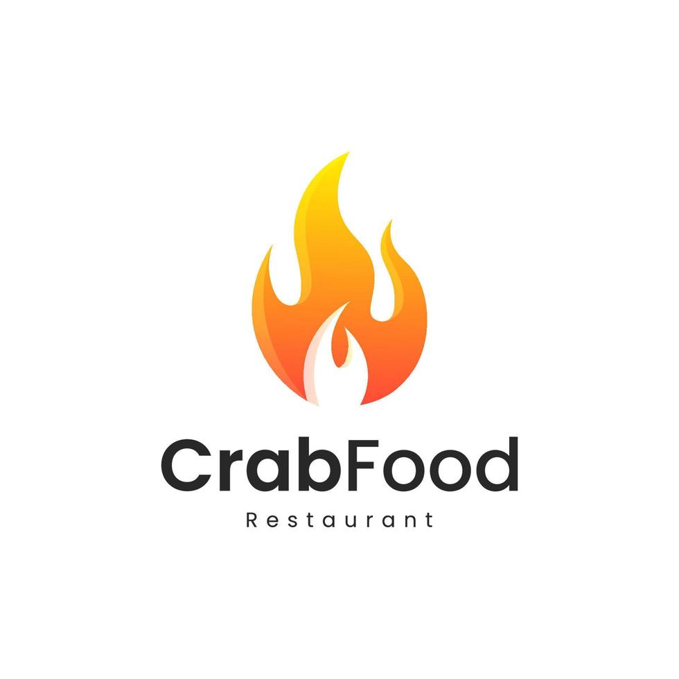 krabba klo med brand gradient färgglada logotyp, skaldjur modern logotyp vektor