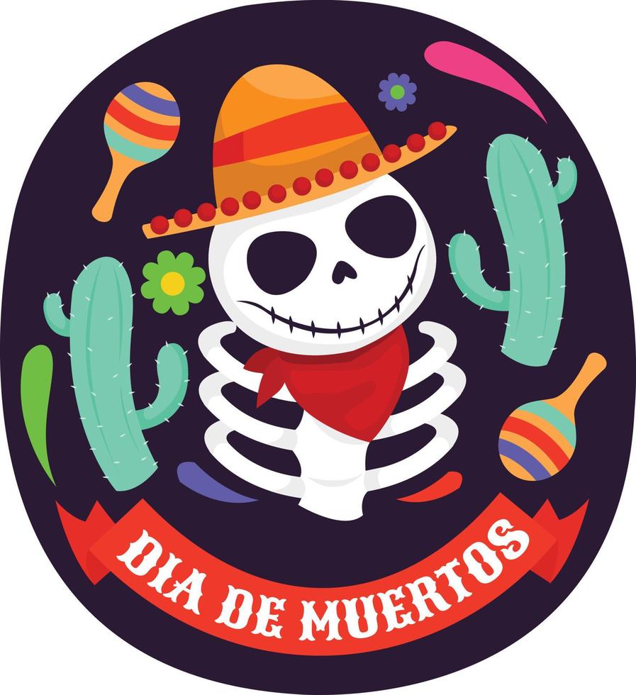 dia de muertos feier isoliert auf weißem hintergrund vektor