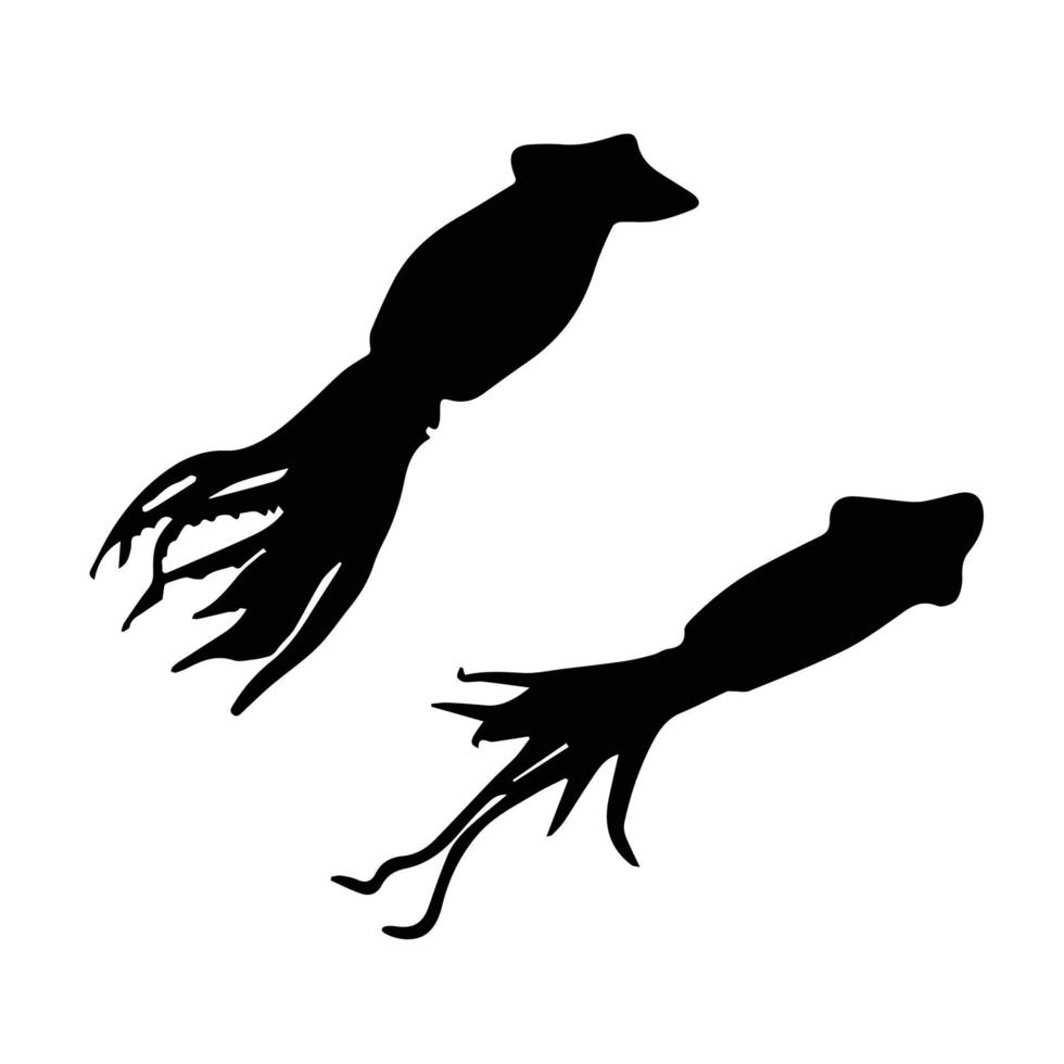 Tintenfisch-Silhouette-Kunst vektor