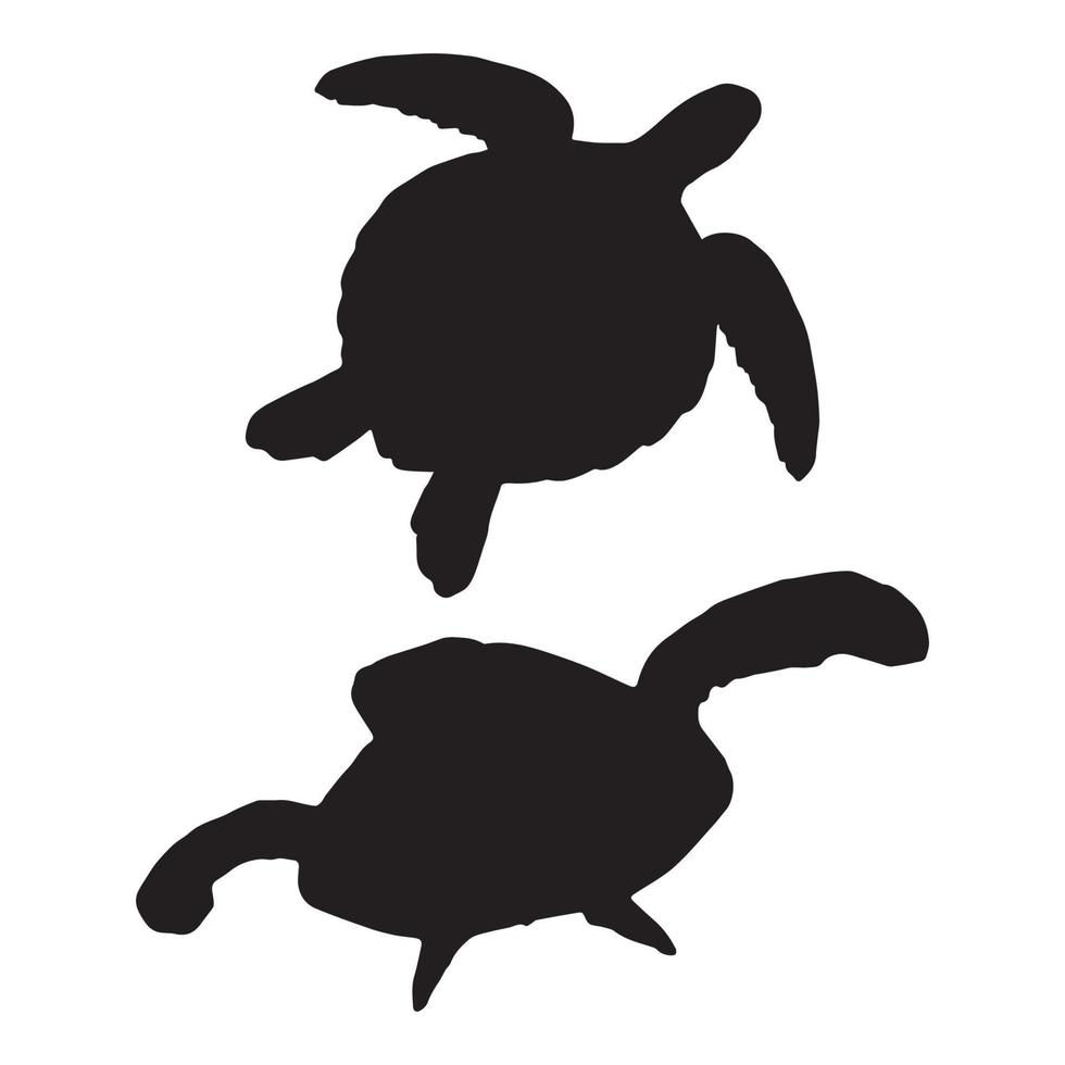 havssköldpadda siluett konst vektor