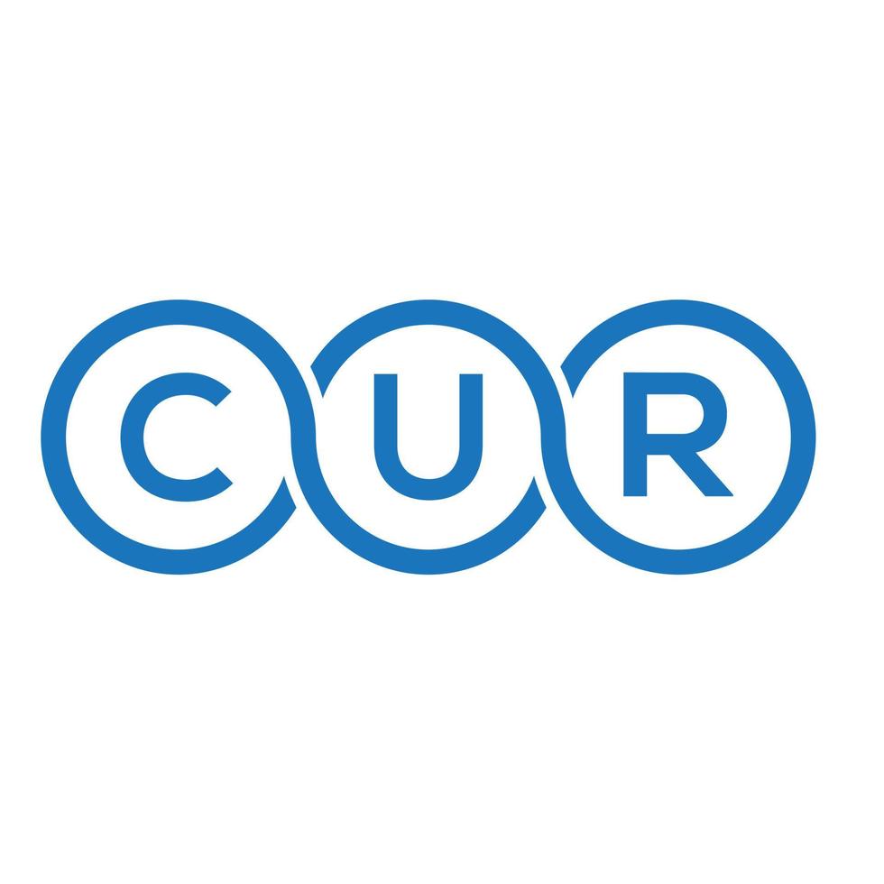 Cur-Brief-Logo-Design auf schwarzem Hintergrund.Cur-Kreativinitialen-Brief-Logo-Konzept.Cur-Vektor-Briefdesign. vektor
