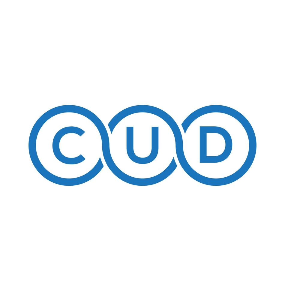 Cud-Brief-Logo-Design auf schwarzem Hintergrund. cud kreative Initialen schreiben Logo-Konzept. Cud-Buchstaben-Design. vektor