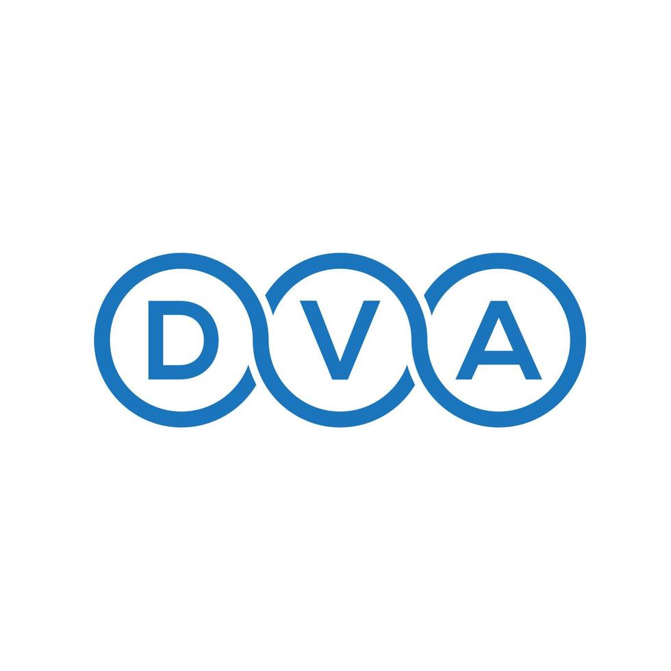 dva-Buchstaben-Logo-Design auf schwarzem Hintergrund. dva-Kreativinitialen-Buchstaben-Logo-Konzept. dva-Vektor-Buchstaben-Design. vektor