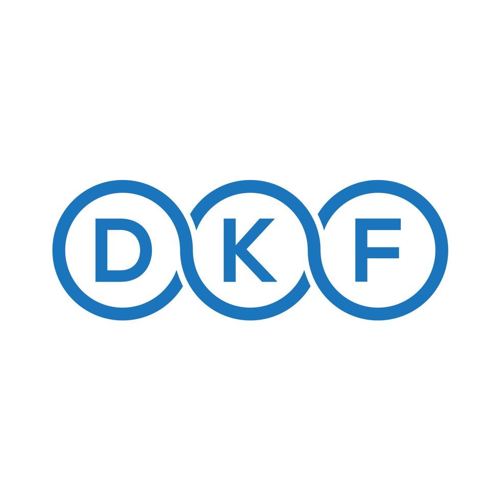 dkf-Brief-Logo-Design auf schwarzem Hintergrund. dkf-Kreativinitialen schreiben Logo-Konzept. dkf-Vektor-Buchstaben-Design. vektor