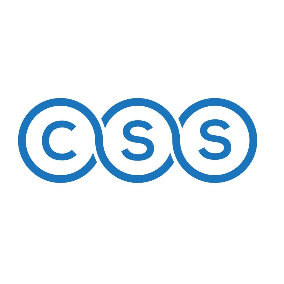 CSS-Brief-Logo-Design auf schwarzem Hintergrund. css kreative Initialen schreiben Logo-Konzept. css-Briefgestaltung. vektor