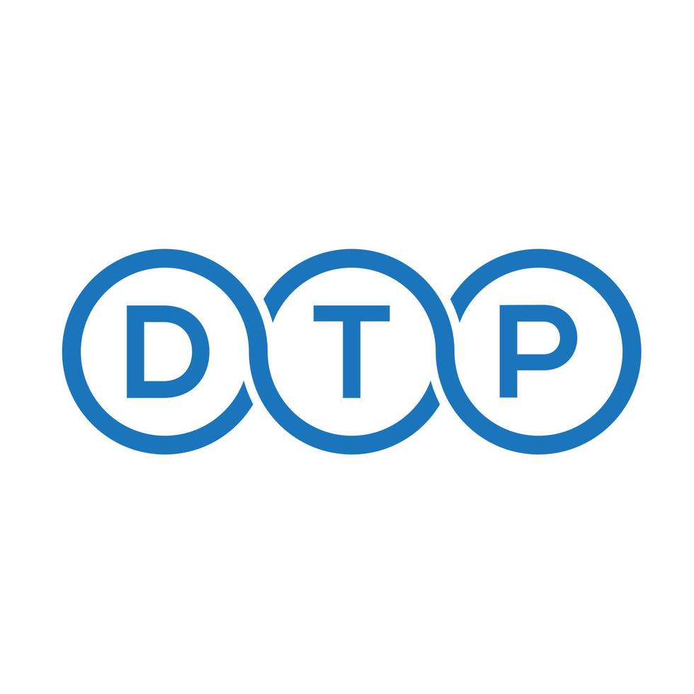 dtp-Buchstaben-Logo-Design auf schwarzem Hintergrund.dtp-Kreativinitialen-Buchstaben-Logo-Konzept.dtp-Vektor-Buchstaben-Design. vektor