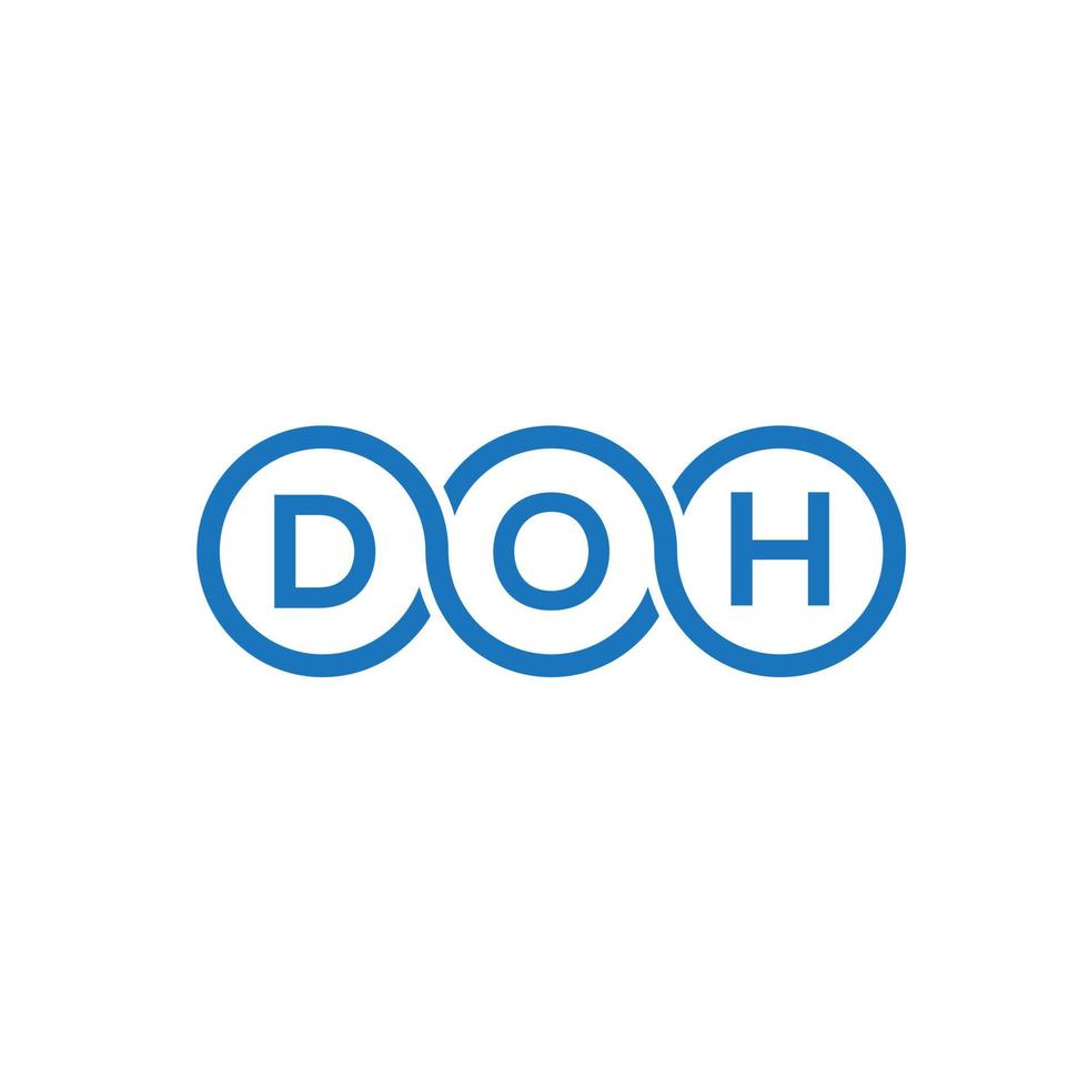Doh-Buchstaben-Logo-Design auf schwarzem Hintergrund.Doh-Kreativinitialen-Buchstaben-Logo-Konzept.Doh-Vektor-Buchstabendesign. vektor