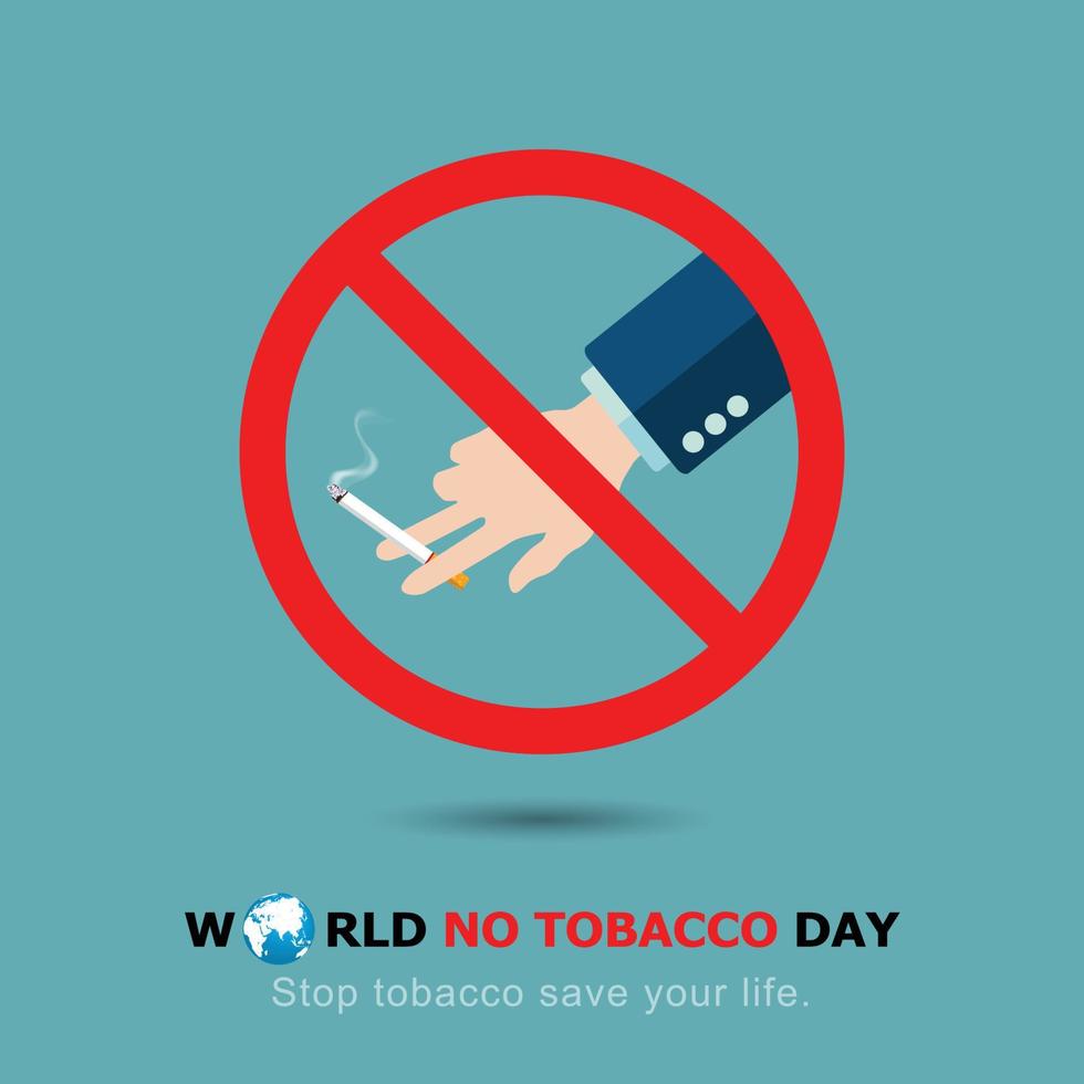 sluta röka. världsdagen för tobaksförbud. Illustration vektor eps 10.